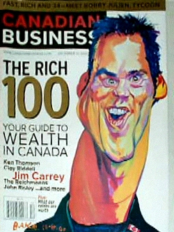 Canadian Business
Jim Carrey on the cover of Canadian Business.

Issue: December 31, 2001
Keywords: Canadian Business Magazine Money 2001