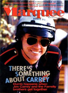 Marquee
Jim Carrey on the cover of Marquee.

Issue: 2002
Keywords: Marquee Magazine Me, Myself & Irene 2002