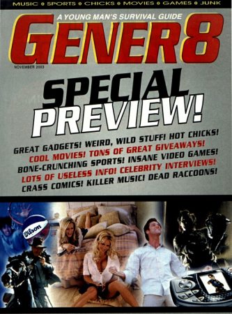 Gener8
Jim Carrey on the cover of Gener8.

Issue: November 2003
Keywords: Gener8 Magazine Bruce Almighty 2003